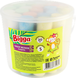 Игрушка BIGGA Цветной мел в ведерке, Арт. 2205K0100, 20шт, вид