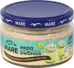 Икра рыбная слабосоленая БАЛТИЙСКИЙ БЕРЕГ Creme Le Mare, в соусе с кунжутом и соевым соусом, 165г, детальное фото