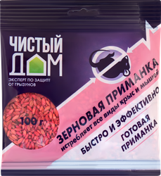 Приманка от крыс и мышей ЧИСТЫЙ ДОМ зерновая, 100г, изображение