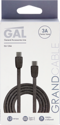 Кабель GAL CU-1244 type-C - type-C 3A 1,2м, TPE, изображение