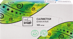Салфетки бумажные FLORY STORY косметические 2-слоя, 100шт, картинка