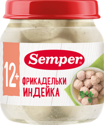 Фрикадельки мясные SEMPER Индейка, с 8 месяцев, 100г, детальное фото