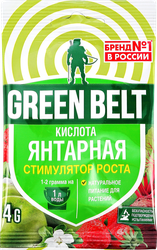 Янтарная кислота GREEN BELT универсальный регулятор и стимулятор роста растений, Арт. 01-249, 4г, крупный план