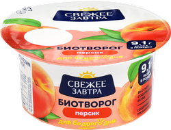 Биотворог СВЕЖЕЕ ЗАВТРА Персик 4,2%, без змж, 120г, детальное фото