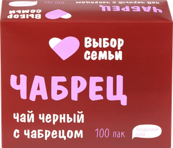 Чай черный ВЫБОР СЕМЬИ с чабрецом, 100пак, крупный план
