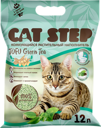 Наполнитель растительный для кошачьего туалета CAT STEP Tofu Green Tea комкующийся, 12л, фотография