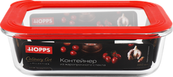 Контейнер HOPPS боросиликатное стекло, силикон, 660мл 17,5х12,5х5,2см, 
Арт. NE-BG3, детальное фото