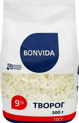 Творог рассыпчатый BONVIDA 9%, без змж, 500г, детальное фото