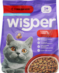Корм сухой для кошек WISPER с курицей и говядиной, 1300г, изображение