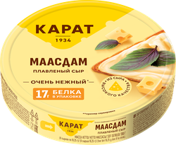 Сыр плавленый КАРАТ с сыром Маасдам 25%, без змж, 130г, изображение