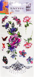 Наклейка-тату MESHU Flower, 22х10см, картинка