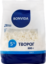 Творог BONVIDA 5%, без змж, 800г, картинка