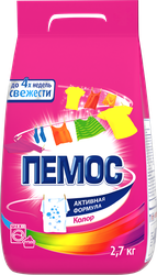 Стиральный порошок ПЕМОС Актив форм Колор, 2,7кг, крупный план