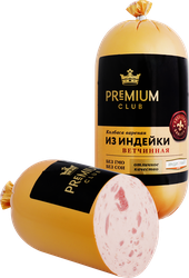 Колбаса вареная PREMIUM CLUB Ветчинная из индейки, 400г, крупный план