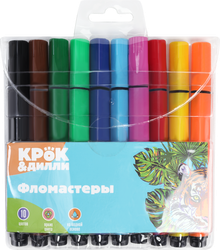 Фломастеры КРОК&ДИЛЛИ 10 цветов, Арт. KW625-10, изображение