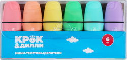 Набор мини-текстовыделителей КРОК&ДИЛЛИ 6 цветов, Арт. KW503-6, фото