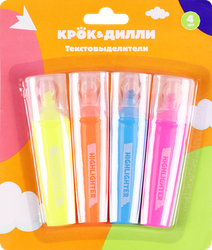 Набор текстовыделителей КРОК&ДИЛЛИ 4 цвета, Арт. L521878, картинка