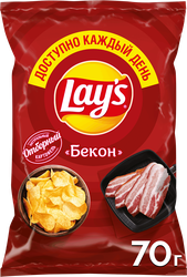 Чипсы картофельные LAY'S Бекон, 70г, изображение