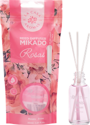 Ароматизатор жидкий для воздуха LACASADELOSAROMAS с палочками Mikado Роза, 30мл, изображение