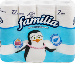 Бумага туалетная FAMILIA Classic 2-слоя, 12шт, фотография