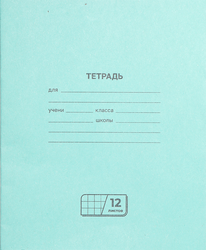 Тетрадь BG 12 листов, в клетку, вид
