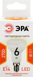 Лампа светодиодная ЭРА Std LED R50-6W-827-E14 6Вт рефлектор теплый белый свет, Арт. Б0028489, картинка