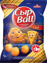 Снеки кукурузные СЫРBALL со вкусом сыра, премиум, 140г, детальное фото