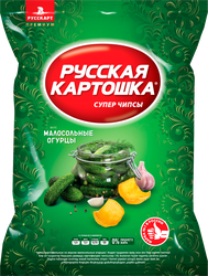 Чипсы картофельные РУССКАЯ КАРТОШКА со вкусом малосольных огурцов, 105г, изображение