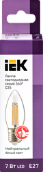Лампа IEK LED свеча 7Вт, 230В, 4000К, цоколь Е27 360, Арт. LLF-C35-7-230-40-E27-CL, фотография