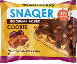 Печенье SNAQ FABRIQ Арахис, изюм и карамель, глазированное, 45г, изображение
