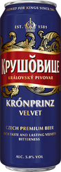 Пиво светлое KRUSOVICE Velvet пастеризованное 5%, 0.43л, вид