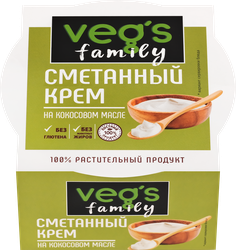 Крем VEG'S Family со вкусом сметаны на основе кокосового масла, 170г, картинка