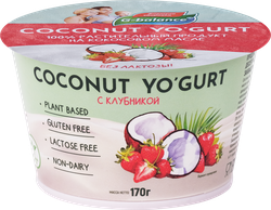 Десерт кокосовый G-BALANCE Клубника с йогуртовой закваской, 170г, изображение
