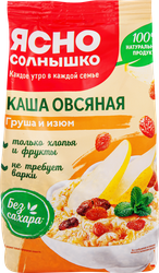 Каша овсяная ЯСНО СОЛНЫШКО с грушей и изюмом, 300г, картинка