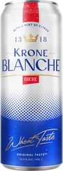 Напиток пивной KRONE BLANCHE BIERE пастеризованный 4,5%, 0.45л, изображение