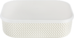 Корзина для хранения HOMECLUB Knit 25,5х18х8см, с крышкой, пластик, Арт. BA799, картинка