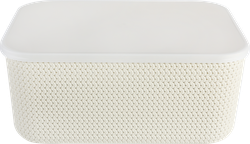 Корзина для хранения HOMECLUB Knit 36,5х26х16см, с крышкой, пластик, Арт. BA801, картинка