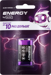 Изображение товара Элемент питания ENERGY BY LENTEL крона 9V 6LR61-1B, 1шт