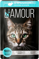 Корм консервированный для кошек L’AMOUR с кроликом в соусе, 75г, картинка