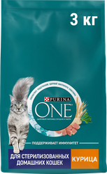Корм сухой для кошек PURINA ONE Курица, для стерилизованных, 3кг, картинка
