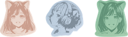 Блок для записей MESHU Anime girl, самоклеящийся фигурный, 40 листов, в ассортименте, крупный план
