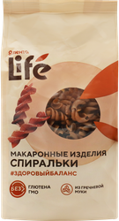 Макароны безглютеновые ЛЕНТА LIFE Спиральки, из гречневой муки с добавлением амарантовой муки, 250г, вид