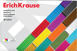 Пластилин ERICHKRAUSE классический, 18 цветов, Арт. 61318, 288г, фото