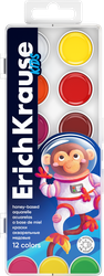 Акварель медовая ERICHKRAUSE Kids space Animals, 12 цветов, Арт. 61360, картинка