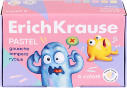 Гуашь ERICHKRAUSE Jolly friends Pastel, 6 цветов по 20мл, Арт. 61418, фото