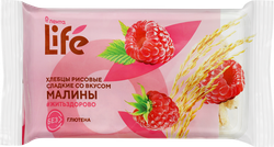 Хлебцы рисовые ЛЕНТА LIFE со вкусом малины, 80г, крупный план