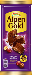 Шоколад ALPEN GOLD с фундуком и изюмом, 80г, фотография
