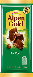 Шоколад ALPEN GOLD с фундуком, 80г, крупный план