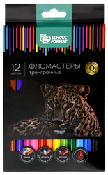 Фломастеры SCHOOLFORMAT Дикая планета, классические, 12 цветов, Арт. ФЛ12-ДПЛ, детальное фото