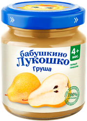 Пюре фруктовое БАБУШКИНО ЛУКОШКО Груша без сахара, с 4 месяцев, 100г, картинка